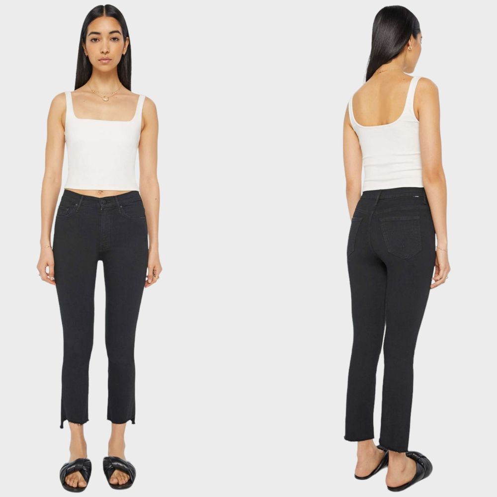 MOTHER The Insider Crop Step Fray Jeans in Not Guilty Women's Size 26